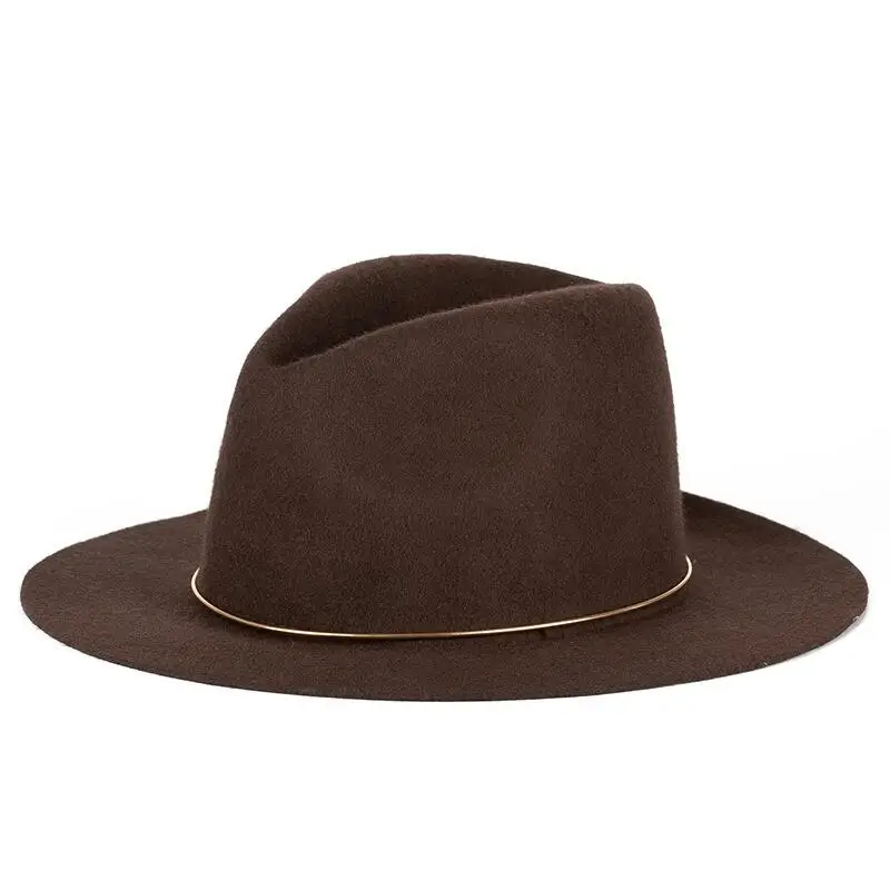 Новая мода женская шляпа федора светлый цвет 100% шерсть широкополая шляпы для