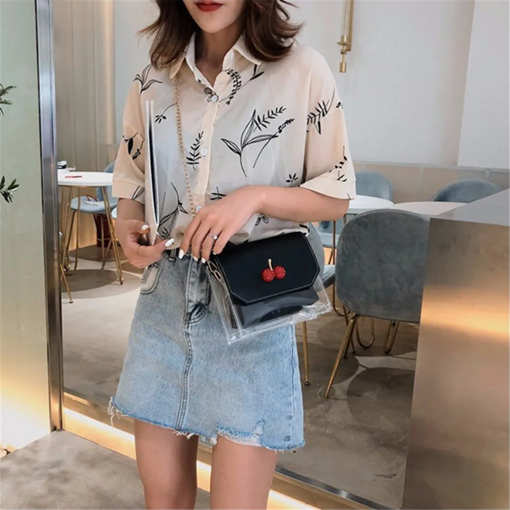 Женская прозрачная сумка-тоут из ПВХ модный прозрачный саквояж на плечо