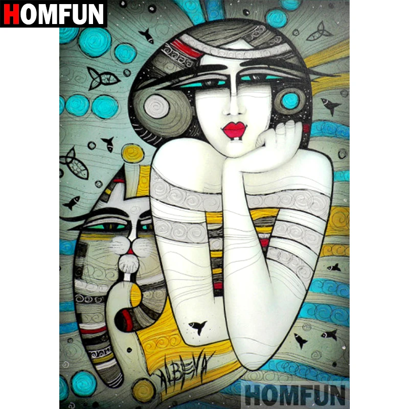 Алмазная живопись HOMFUN абстрактная женщина вышивка крестиком из