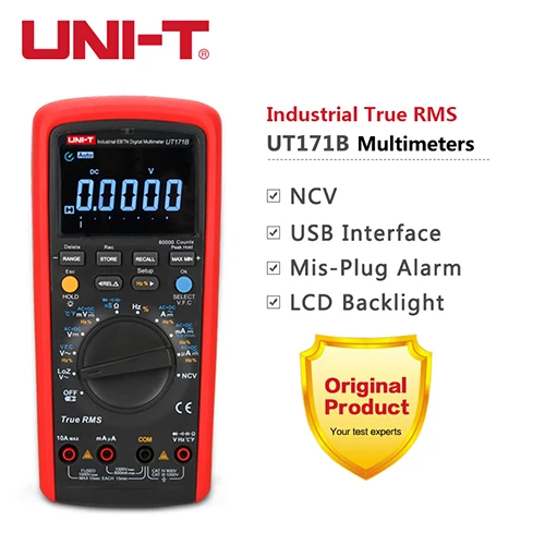 UT171B UNI-T UT171A UT171B UT171C промышленный истинный RMS цифровой мультиметр AC DC Вольтметр Амперметр Омметр Емкость тестер частоты - Цвет: UT171B