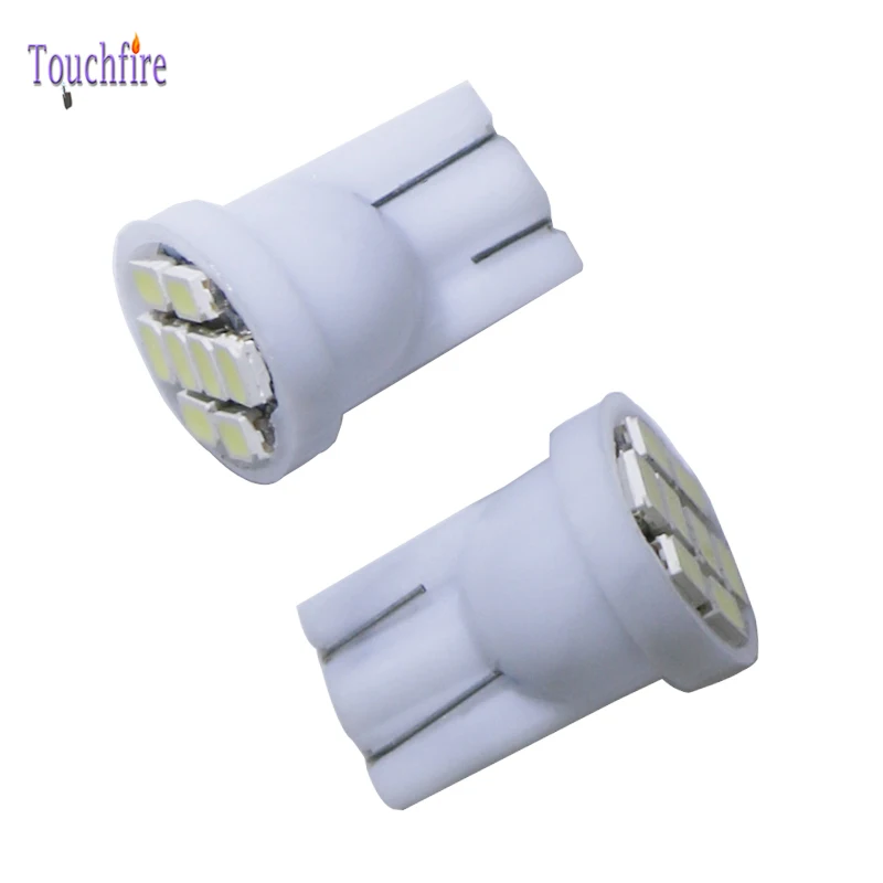 100 шт. светодиодный T10 W5W 1206smd 8SMD светодиодный авто лампы 194 168 192 на танкетке белые Подсветка регистрационного номера DC12V хвост шторка для боковых окон автомобиля лампы