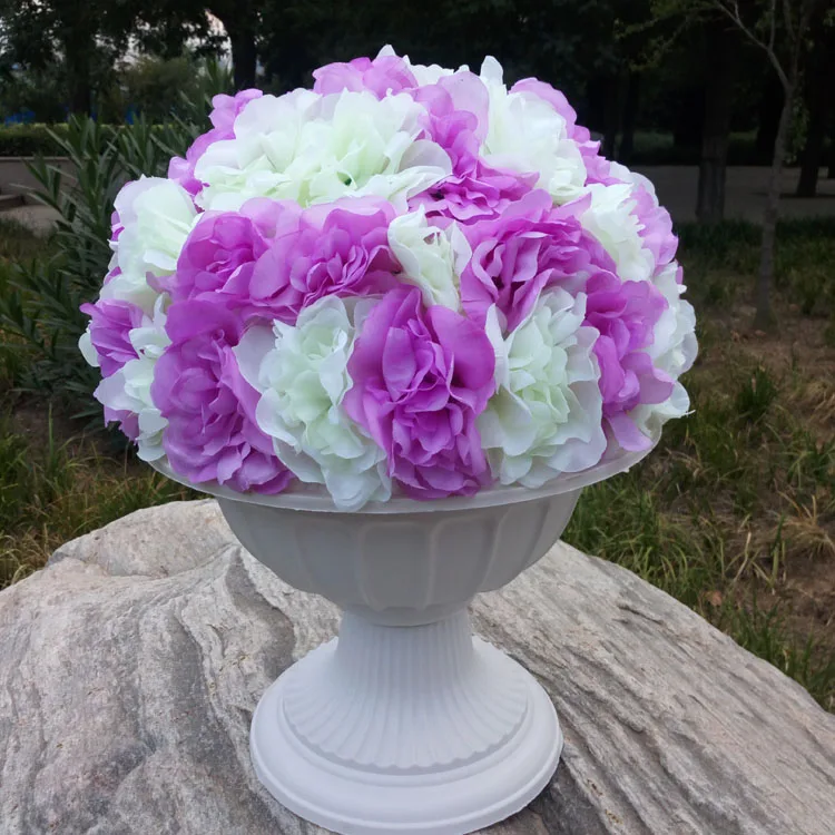 light purple and pot Европейский Стиль выдалбливают искусственные римские колонны Пластиковые Столбы дорога цитируется Свадебные реквизиты события украшения цветок шар 2 шт - Цвет: light purple and pot
