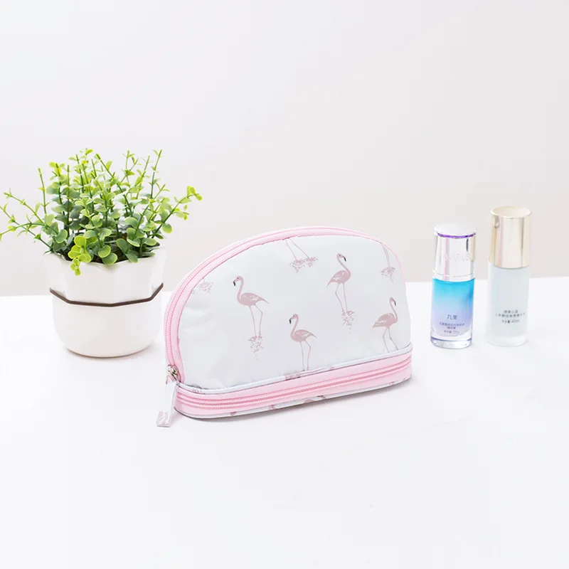 

Double layer Women Cosmetic Bag small portable shell shape travel storage bag Waterproof Female Storage Make up Bag Handbag