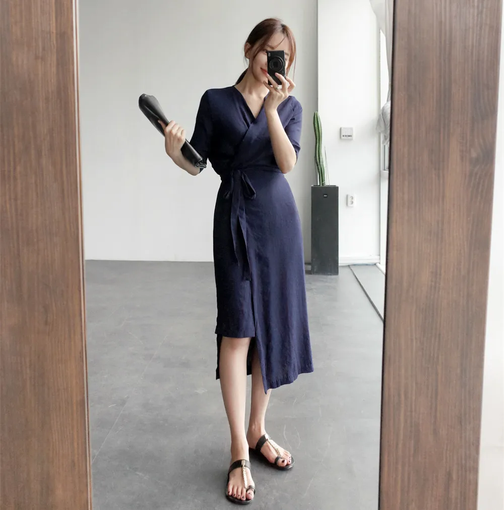 2018 новое летнее женское ТРАПЕЦИЕВИДНОЕ хлопковое льняное OL Повседневное платье