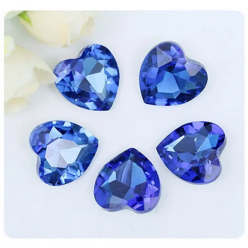 light blue Разноцветные стеклянные стразы в форме сердца для одежды, аксессуары для телефонов 8 мм 10 мм 12 мм 14 мм 18 мм 27 мм - Цвет: light blue