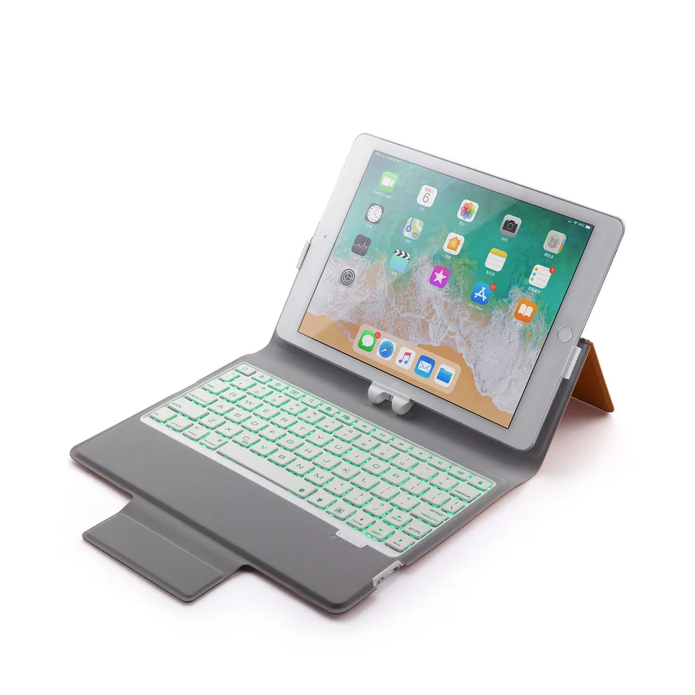 Чехол для Apple iPad 9 7 2018/2017/Pro 7/Air/Air2 с русской/Иврит/испанский 7-цветной светодиодной