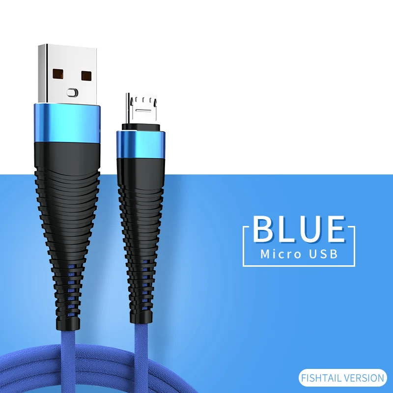 Blue ASINA Micro USB кабель для Xiaomi 2A провод для быстрой зарядки для huawei нейлоновая оплетка данных Chager Android Кабели Мобильные телефоны 2 м - Цвет: Blue