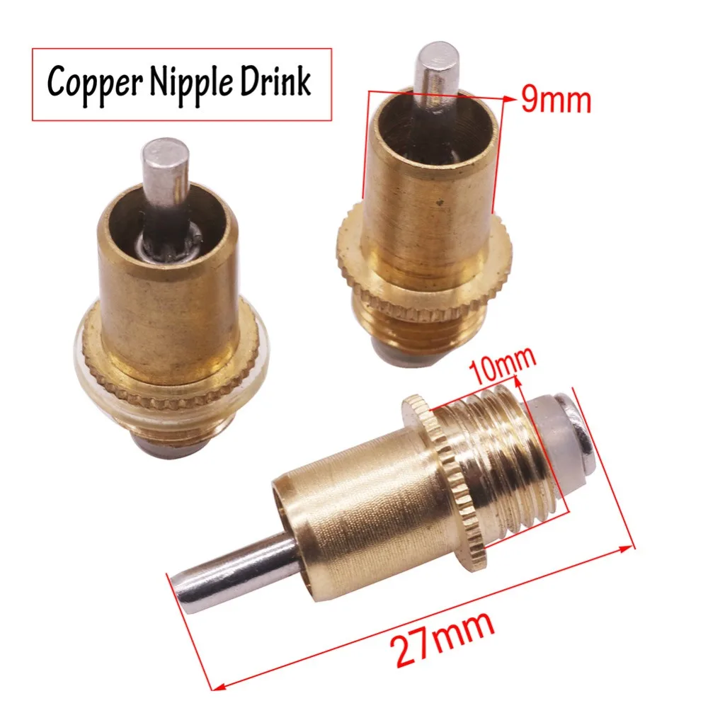 

300 Pcs Copper Nipple Drinker Outlet Nipple Chicken Rabbit Poultry Livestock Nipple Drinker 360 degree rotating water