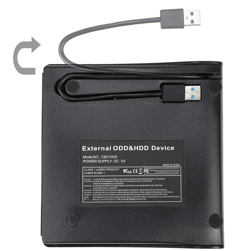 Внешний DVD диск Тонкий твердый пластиковый USB 3 0 Корпус для повторного писателя