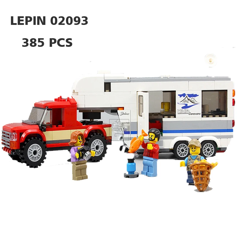 385 шт. 02093 город серии Палочки до Грузовик Караван Camper Цифры игрушки строительный