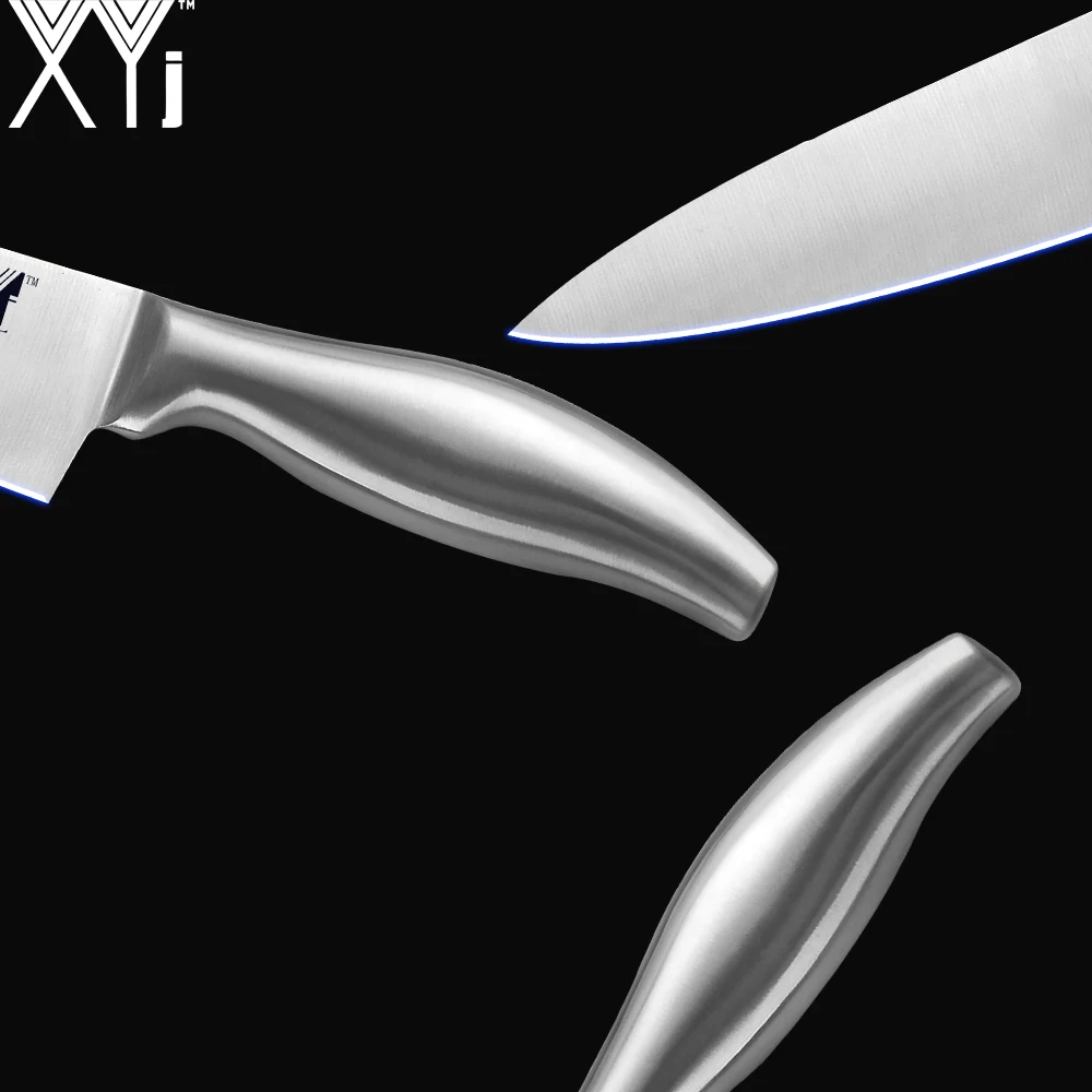 XYj нержавеющая сталь кухонные ножи Набор изогнутая ручка острое лезвие шеф повар