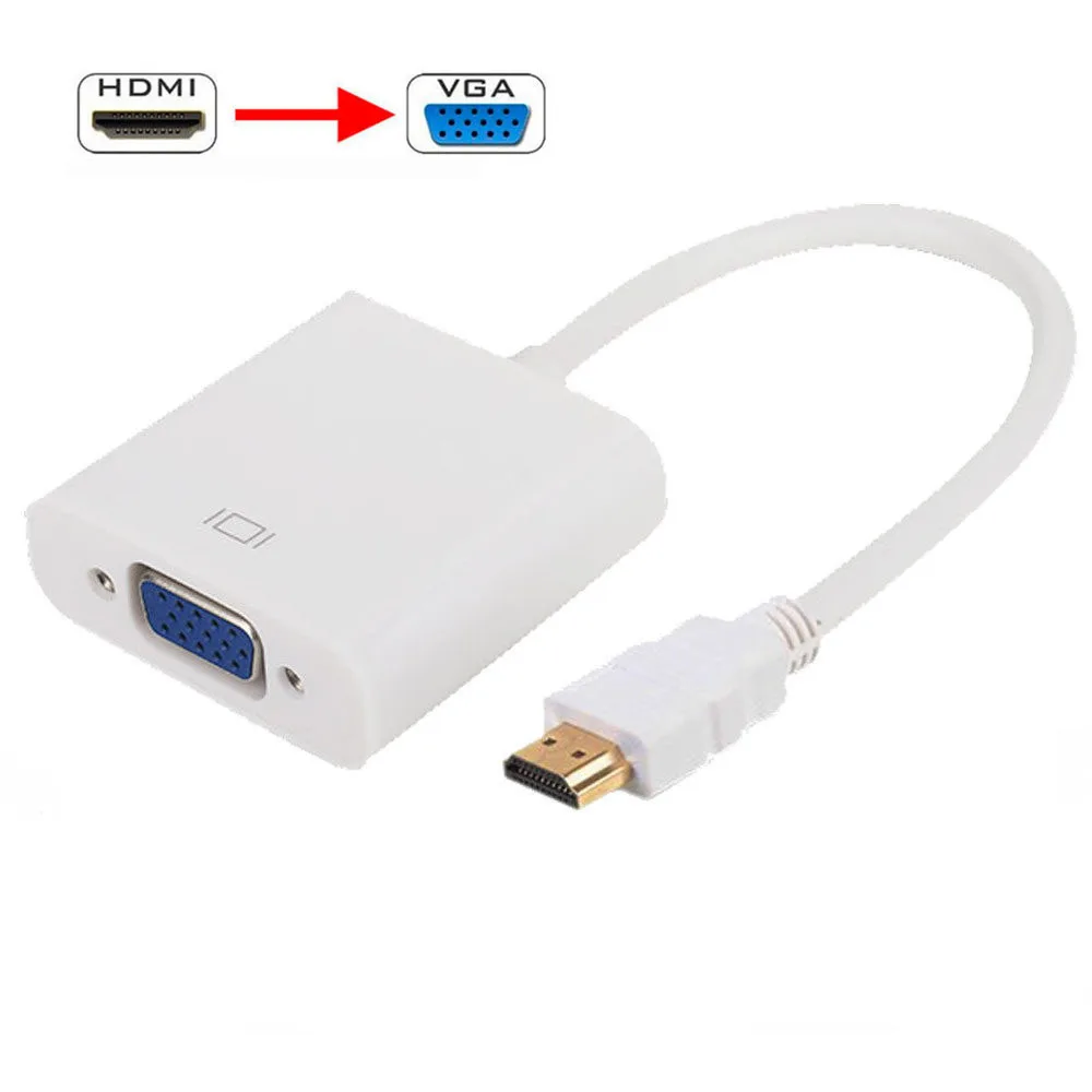 Белый Hdmi-vga кабель видео конвертер для цифро-аналогового ТВ коробка DVB-S2 спутниковый ресивер DVB-T2 ISDB-T ATSC для монитора ноутбука - Цвет: Белый