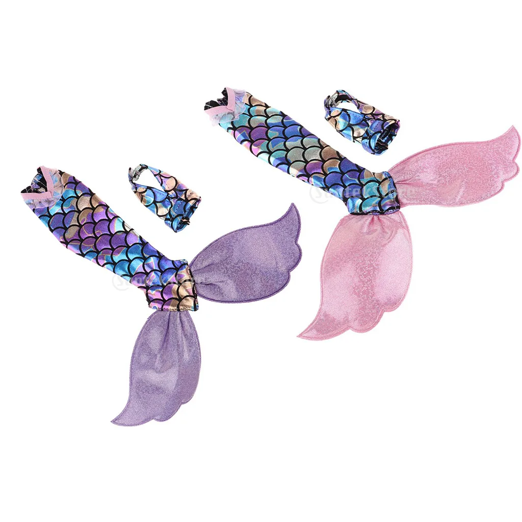 2 шт. Модная Кукла Одежда хвост русалки платье и V воротник Холтер Топ вечерние