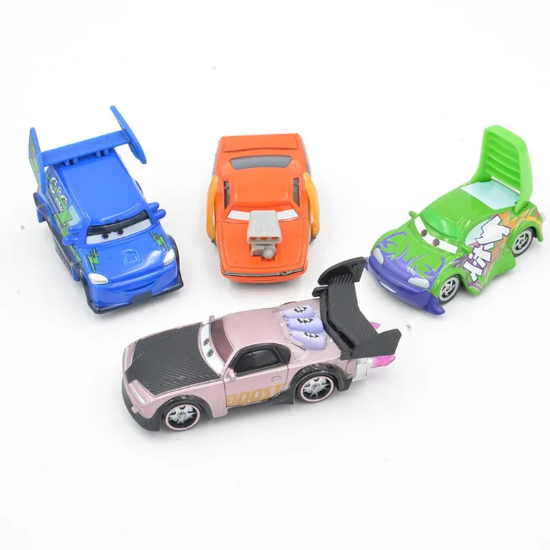 Disney Pixar Cars Lightning Mcqueen горячие игрушки 4 шт./лот Snot Rod DJ & Boost Wingo 1:55 литая металлическая