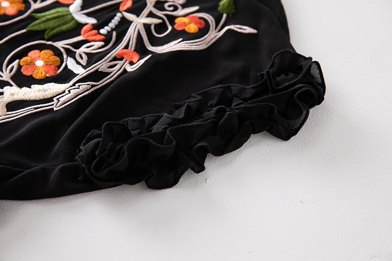 AELESEEN, роскошные женские комплекты,, Осенние, с оборками, кисточками, цветочной вышивкой, v-образный вырез, топ+ кружевная Лоскутная Длинная элегантная юбка, костюм