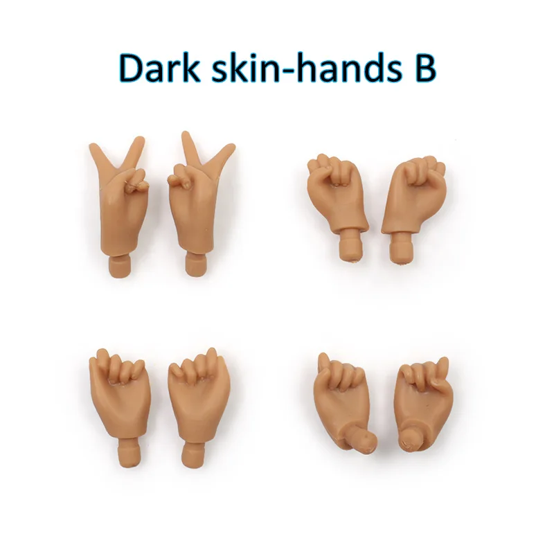 Dark skin(B) Соединение тела азон тело мужские руки тела трубка A B белый натуральный загар Темный супер черная кожа для blyth куклы - Цвет: Dark skin(B)