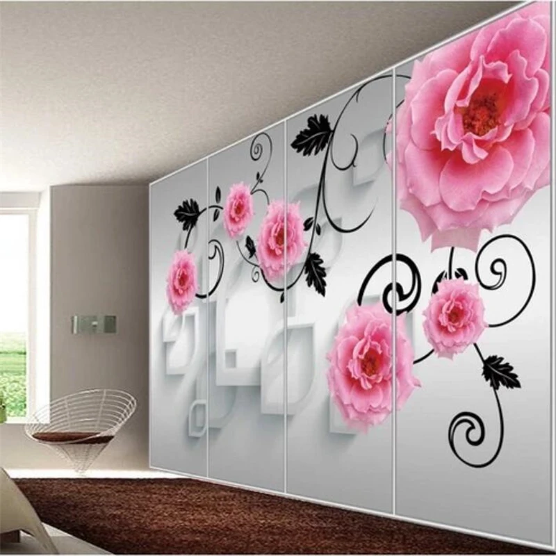 wellyu Custom wallpaper 3D murals papel de parede embossed rose flower TV background wall living room bedroom pattern | Обустройство