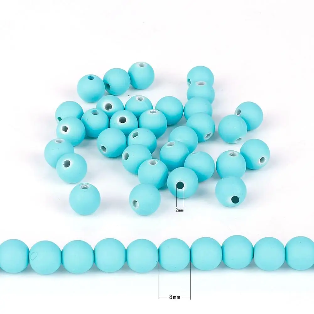 100 шт 8 мм разные яркие цвета высокое качество резиновые стеклянные бусины для