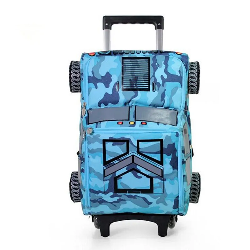 2 Колеса Мальчик Мешок Школы Моды Характер Рюкзак Сумка Тележка Дети камуфляж