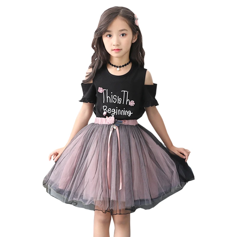 Коллекция 2019 года комплект летней одежды для девочек хлопковый жилет + юбка