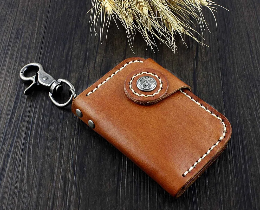 Круто! Чехол книжка из натуральной кожи с отделением для ключей|keys holder case|leather key