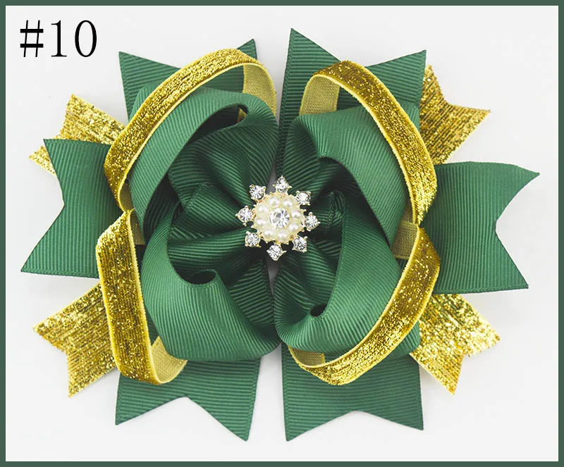 Бесплатная доставка 2017 новейшая 24 шт. 5 'rhinestone большие заколки для волос банты