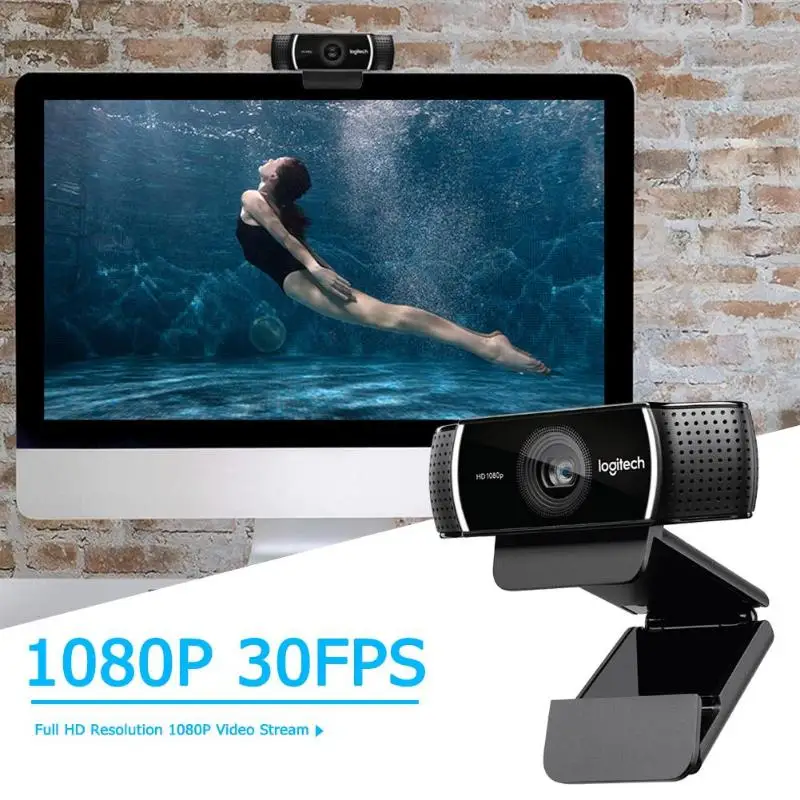 Logitech C922 Pro веб-камера 1080P Встроенный микрофон Автофокус видеокамера с Triop