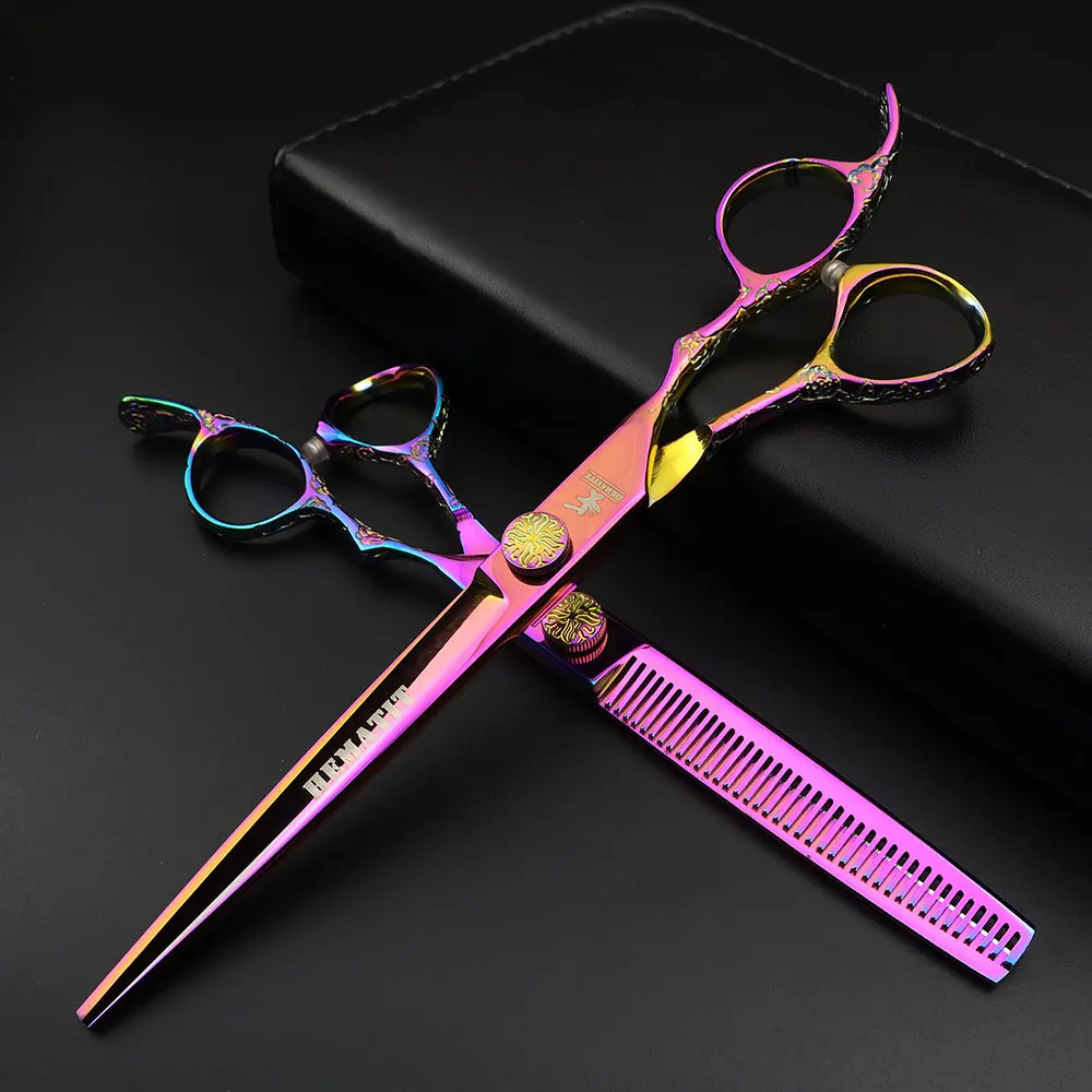 

Профессиональные стальные Парикмахерские ножницы 440c, парикмахерские 7 дюймов, ножницы для стрижки и филировки, инструменты для укладки