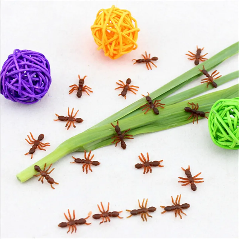 

100pcs/lot 2016 New arrive Halloween tricky toys Simulation animal model simulating insect toy Simulated ants gag toys