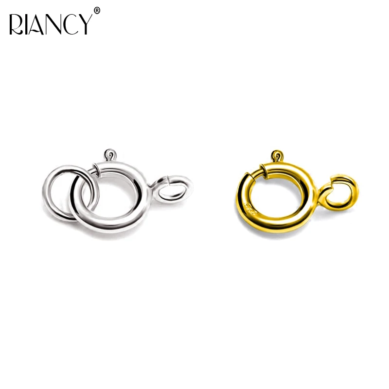 

1pcs 925 sterling silver mini spring buckle Necklace buckle DIY Jewelry accessories Bracelets pearl button gold spring buckle