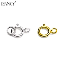 1pcs 925 sterling silver mini spring buckle necklace buckle diy jewelry accessories bracelets pearl button gold spring buckle