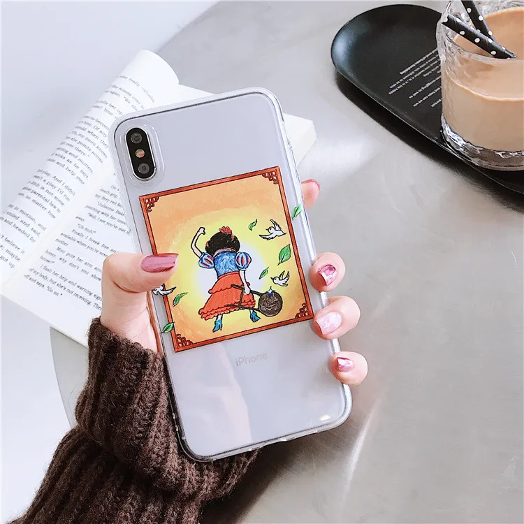 Funny Art illustration Korean Phone Case For iPhone X Xs XR XSmax 7 Puls 6 6S 8 Cases Soft TPU Clear Transparent Cover |