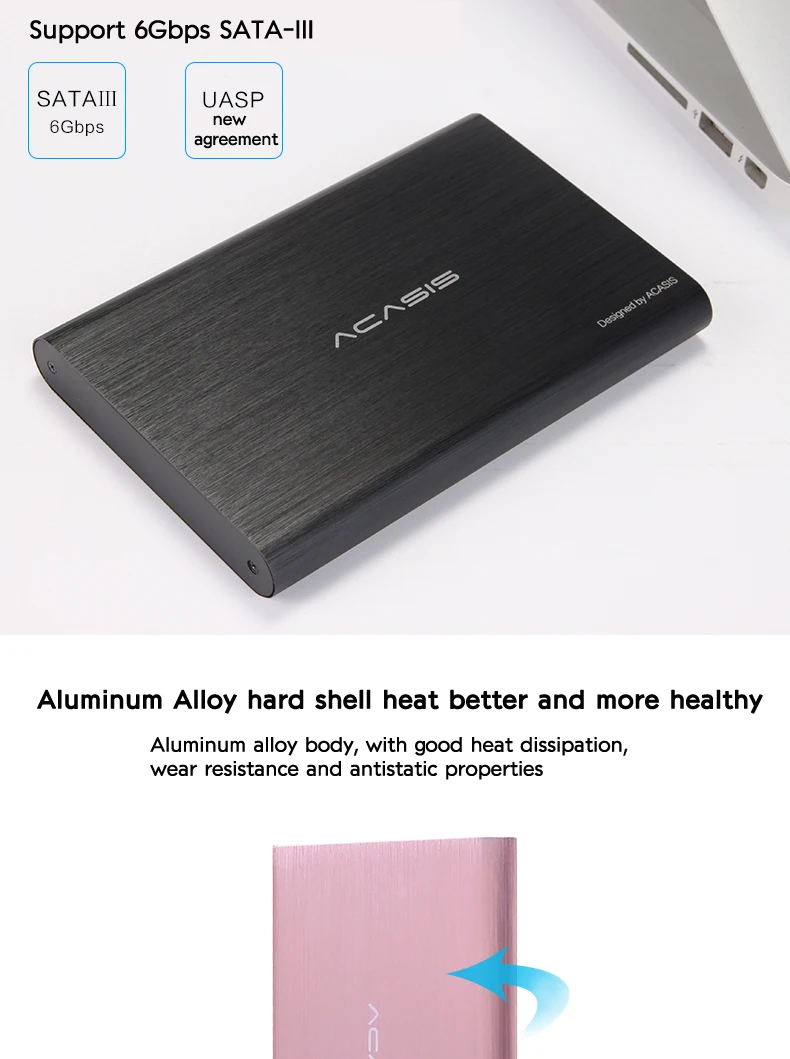 Корпус Acasis HDD алюминиевый 2,5 'корпус HD Sata к USB 3,0 SSD корпус жесткого диска корпус ноутбука Hdd шкатулка корпус для Windows