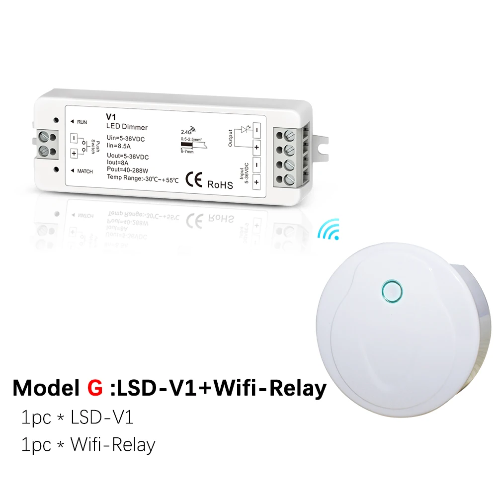 Model G Светодиодный диммер 12 В 24 В ШИМ 2,4G светодиодный сенсорный RF беспроводной пульт дистанционного управления 5 в 36 В умный Wifi диммер контроллер для одноцветной светодиодной ленты - Цвет: Model G