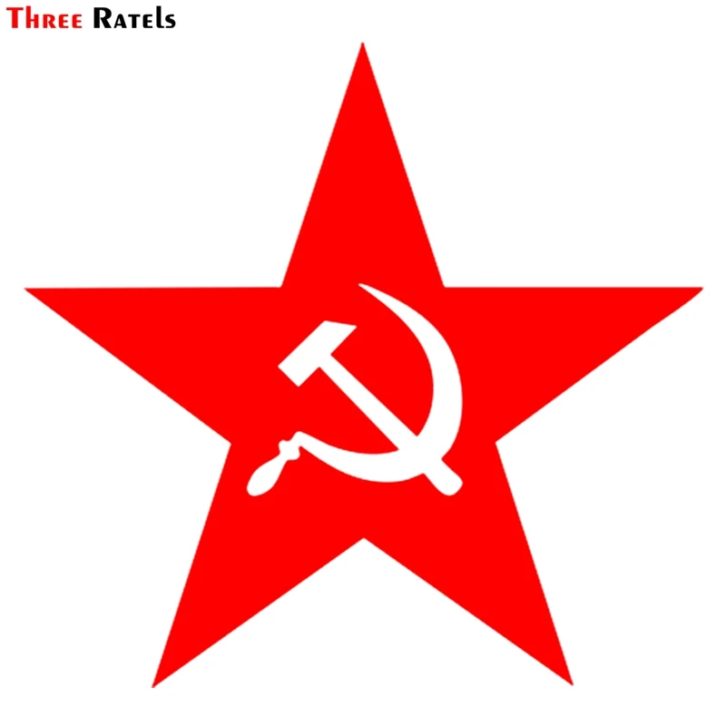 

Three Ratels TZ-1166 15*15.7cm 1-4 Pieces Car Sticker Red Star Hammer And Sickle Funny Car Stickers Auto Decals