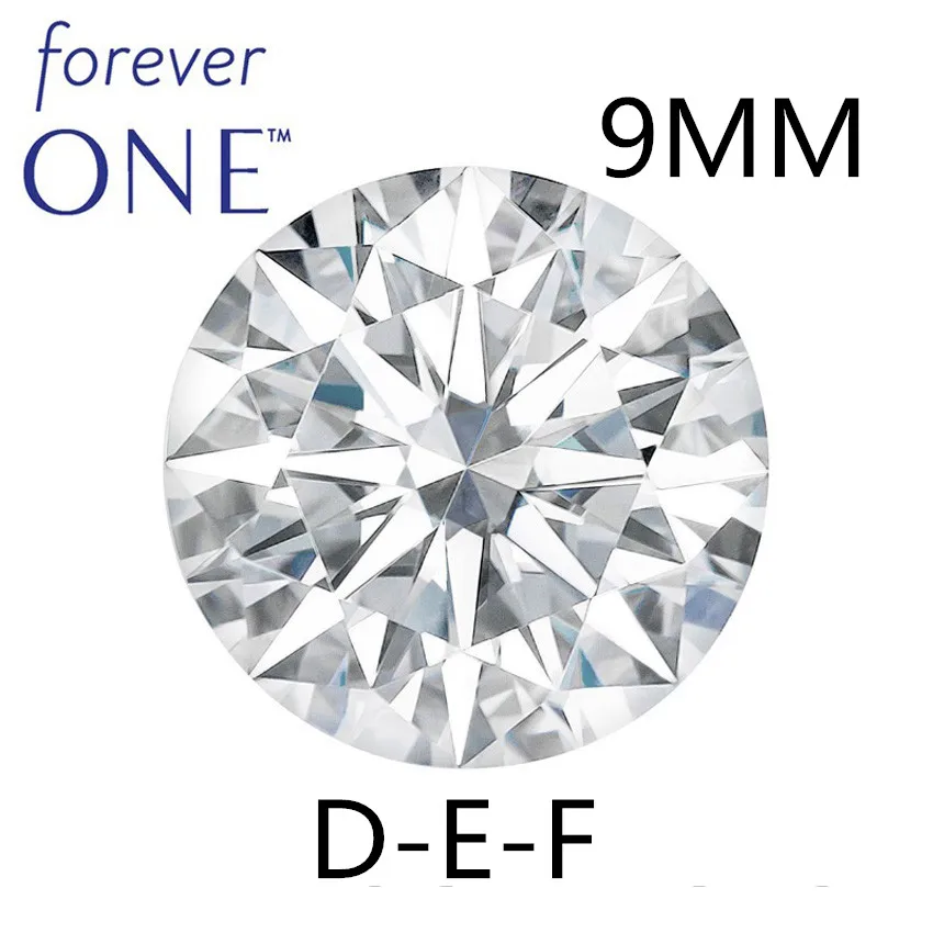 

Certified Round Brilliant Cut Hearts and Arrows Effect 2.7CT 9MM VVS D E F Color Charles Colvard Forever One Loose Moissanite