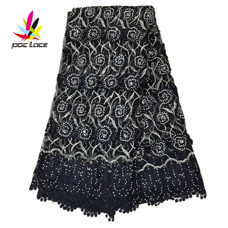 Высокое качество 5 двор/много Африканский кружевной ткани персикового цвета