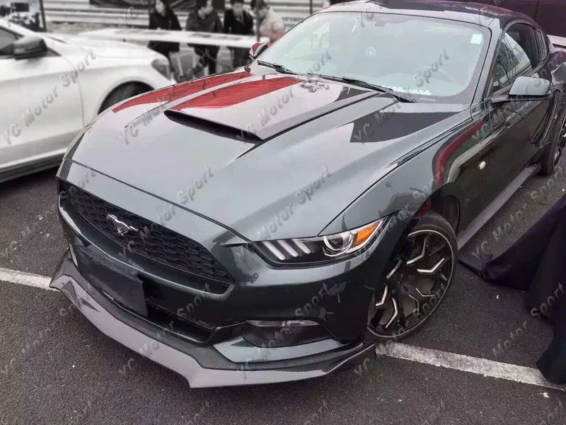 Углеродное волокно Roush стиль боди подходит для- Mustang Body Kit лопатка отверстия для губ боковая юбка диффузор спойлер крыло