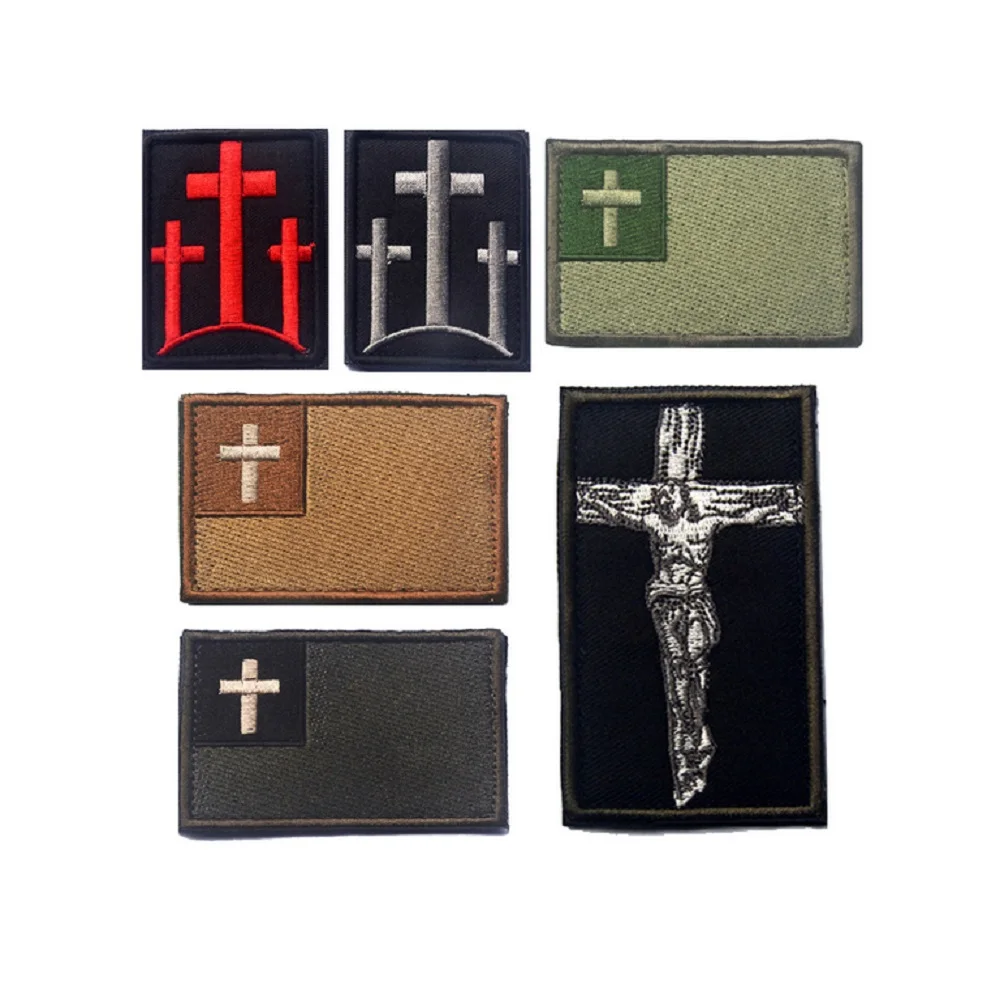 Заплаты вышивки Иисуса патч с христианской символикой на католический крест из