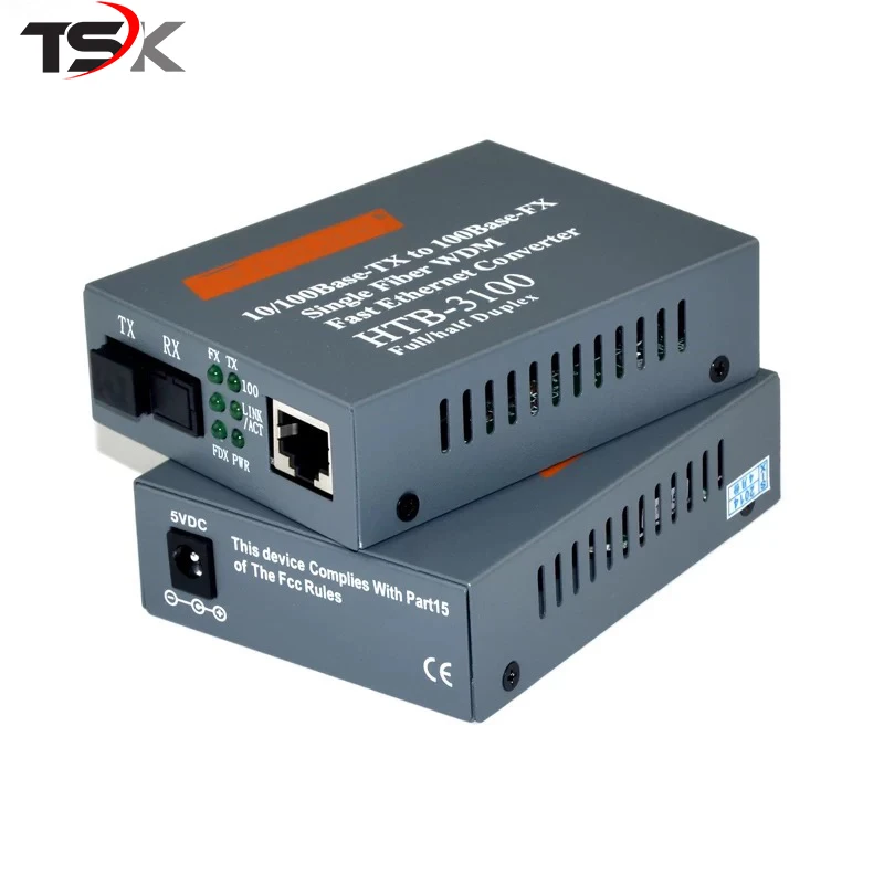 Htb-3100ab волоконно-оптических Media Converter волокно трансивер одиночный конвертер 25 км SC
