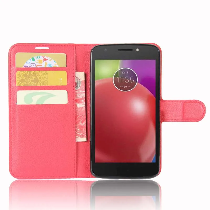 Fuwahsoon чехол для Moto E4 Роскошные элегантные личи кожи Магнитная бумажник телефона