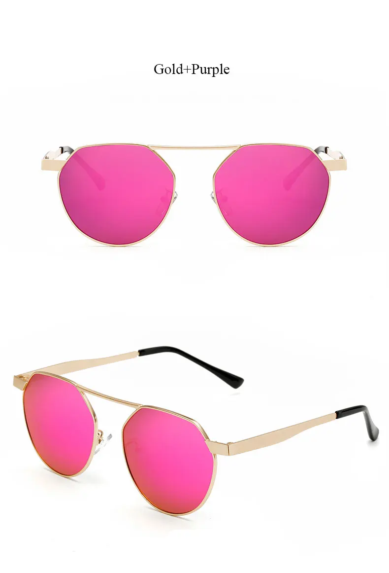 VictoryLip Round Flat Top Sunglasses Women 2017 Cool New Fashion Brand Designer UV400 Sun Glasses Female Metal Frame | Аксессуары для