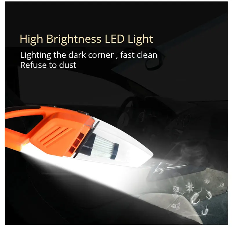 2018 Car Vacuum Cleaner With LED Light Manual 12V 120W Portable Handheld Multi Dust Wet Dry Dual Use For A | Бытовая техника