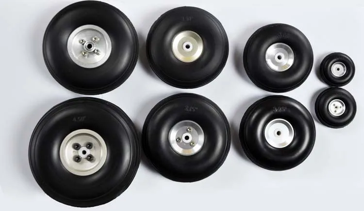 1 Pair Of Fixed Wing RC Airplane PU Wheels With Aluminum Hub 4.5&quot / 114.3mm | Игрушки и хобби