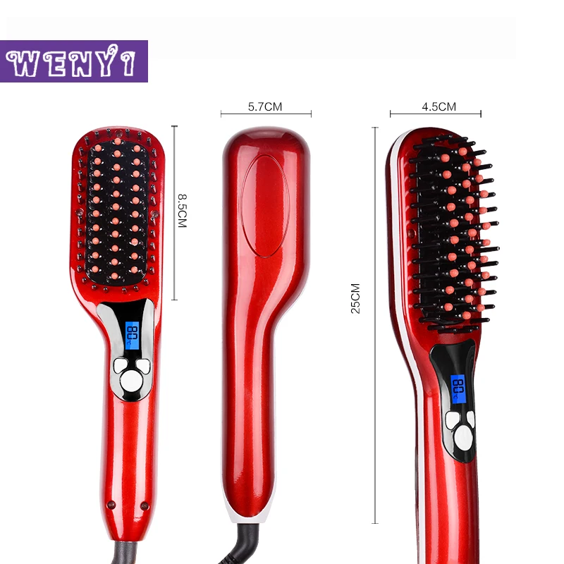 2019 LCD Temperature control Hair Brush Fast Straightener Comb hair Electric brush comb Irons Auto Straight brush|hair electric brush|straight