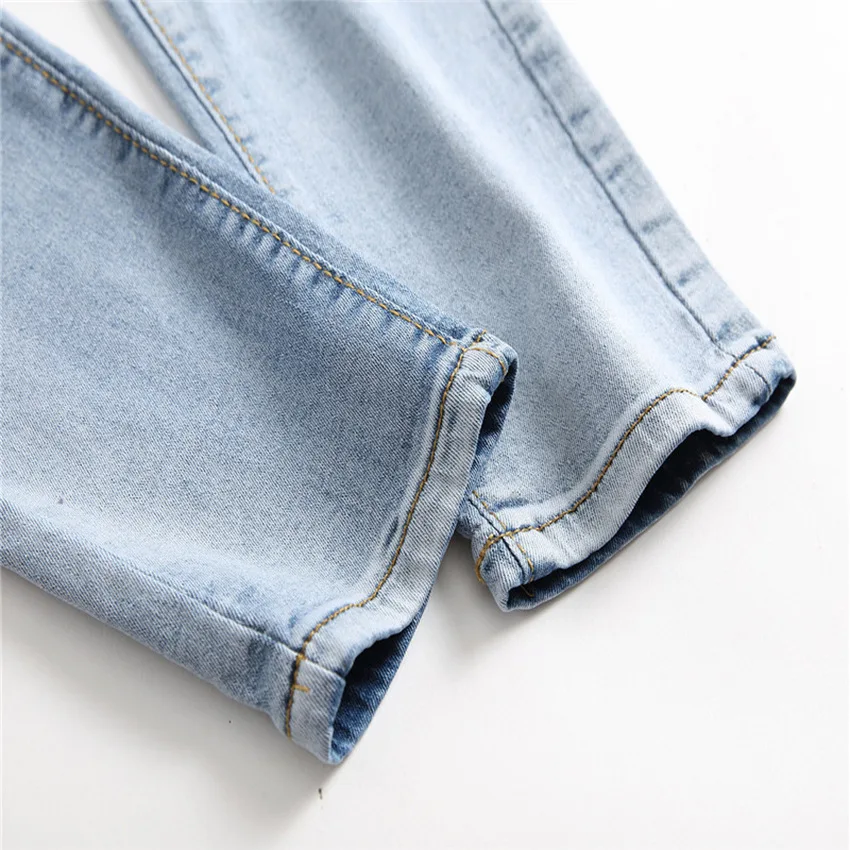 LEDINGSEN мужские обтягивающие рваные джинсы синие потертые Стрейчевые Hombre Slim Fit