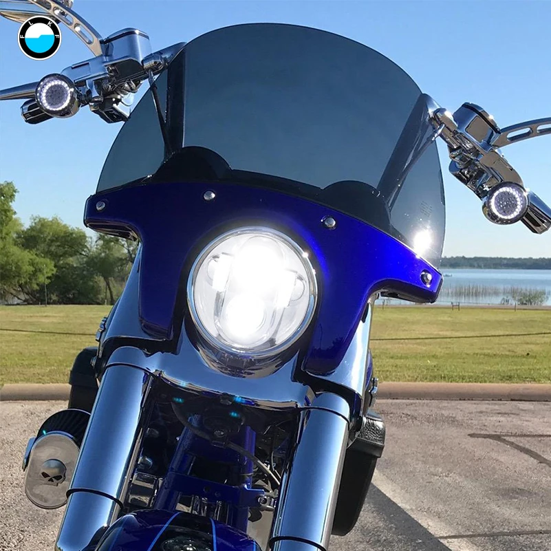 

5.75" Inch Round Hi/Lo Beam For motorcy Sportster Iron 883 1200 Dyna Street Bob 5 3/4 40W LED Headlight Hi Lo Beam