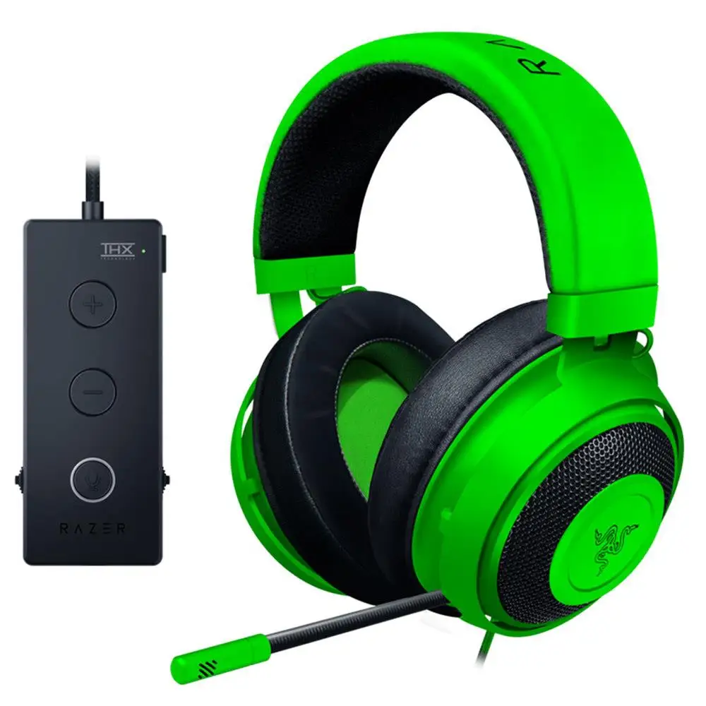 green Игровые наушники razer Kraken Tournament Edition с разъемом 3,5 мм работают с ПК, PS4, Xbox One, переключателем, мобильными устройствами, Геймерской гарнитурой - Цвет: green