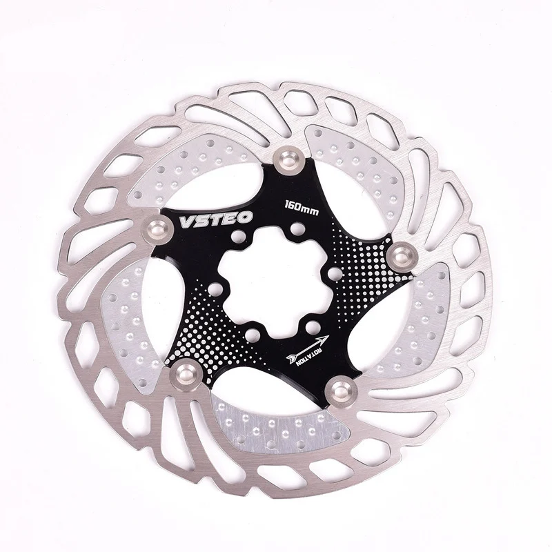 Black 160mm Cooling Горный велосипед MTB DH 6 дюймов 160 мм 180 мм 203 мм плавающий дисковый тормоз ротор велосипедные роторы - Цвет: Black 160mm Cooling