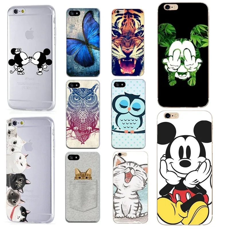 For Funda iphone 8 plus Mickey Silicona 360 Protector Luxury Soft TPU Phone Case apple 6s 6 5s 5 se 7 Cover Shell |